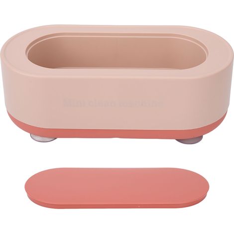 Nettoyeur à ultrasons rechargeable, machine de nettoyage portable 360° pour lunettes, bijoux, montres, bracelets, vaisselle - Rose (1/5)