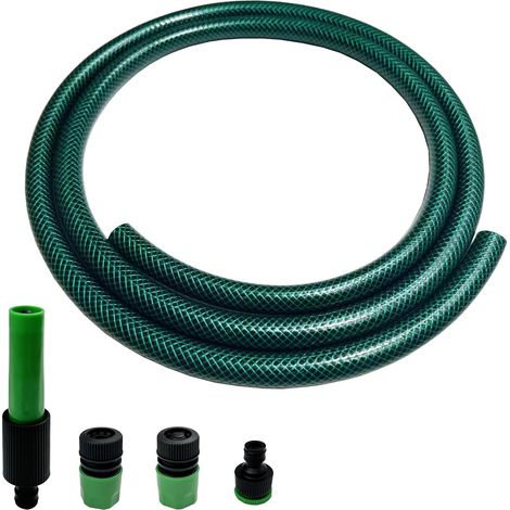 Tuyau d'arrosage court en PVC avec raccord rapide en plastique – 1,5 m, étanche et anti-nœuds, tuyau de raccordement ID de 12 mm pour machine à laver, camping-car, caravane (1/5)