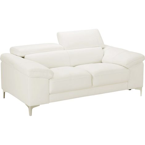Divano 2 posti in pelle Bianco - SOLANGE