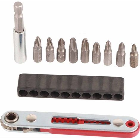 Jeu d'embouts pour clé à cliquet, clé réglable à 2 voies avec rallonge et douille de 1/4 po. (1/5)