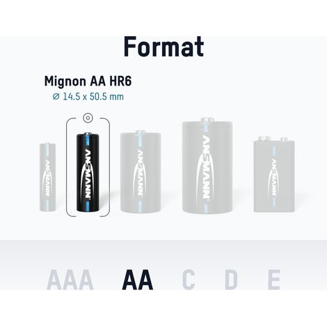ANSMANN Piles rechargeables NiMH AA 2100 mAh 1,2V (lot de 8)