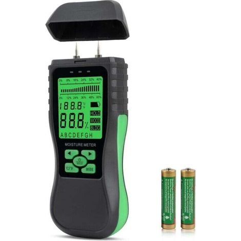 Digital wood hygrometer, building materials hygrometer, point-to-point hygrometer, suitable for materials such as walls, bricks, concrete, cardboard, paper and wood (1/4)