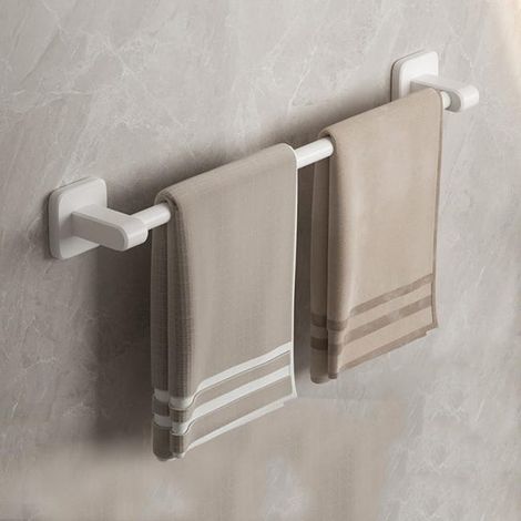 Barra para toallas de aluminio de 40 cm, toallero, soporte para toallas de baño, toallero de pared sin necesidad de taladrar (1/5)