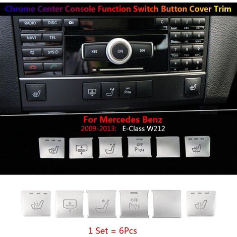 6 x Console Centrale Bouton Fonctionnel Couvercle Garniture Pour Mercedes E W212 2009-2013 (1/5)