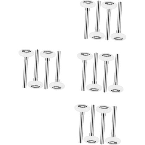 4 pièces poulie porte garage, rouleaux en nylon silencieux, boules acier argentées, quincaillerie pour portes sectionnelles et basculantes