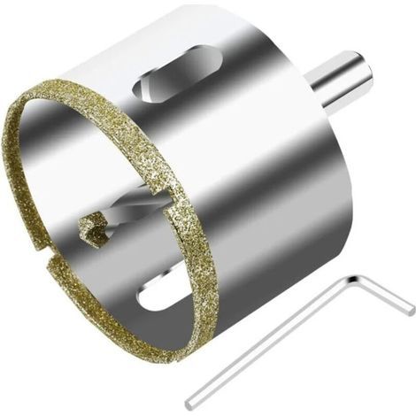 Scie Cloche Diamantée 68 mm avec Foret Guidage de Centrage, Scie Cloche Carrelage avec revêtement diamant, Foret trépan Diamant pour verre, carrelage, céramique, marbre, granit (1/4)