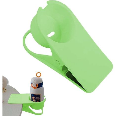 Porte-gobelet de bureau - Fixation par pince - Maintien sécurisé des boissons - Design compact - 20,6 x 10,3 cm - Vert (1/5)