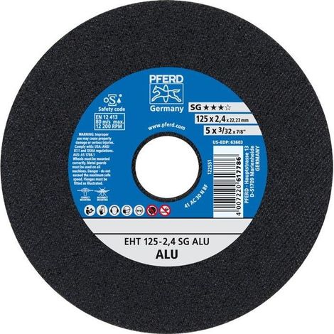 PFERD TOOLS Trennscheibe EHT 125x2,4x22,23 mm gerade Leistungslinie SG ALU für Alu 25 Stk (1/4)