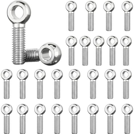 Lot de 25 boulons à œil de poisson M5 x 20 mm - En acier inoxydable 304 - Écrou à anneau - Boulons à œil M5 - Pour la fabrication automobile, valves et tuyaux (1/5)