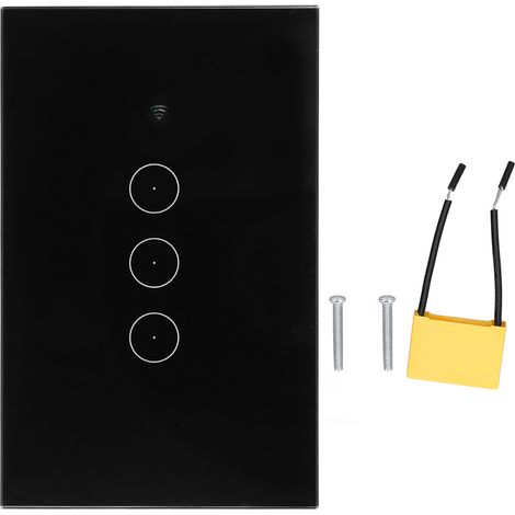 Interrupteur mural tactile WiFi intelligent 3 voies, compatible Google Home, prise US, 95-250V/AC, commande à distance (1/5)