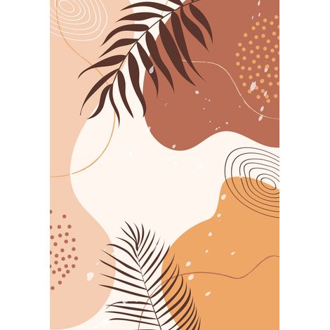 Papier peint panoramique - Feuilles Boho - 178 cm x 255 cm (1/2)