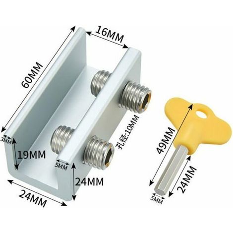 Serrure de fenêtre coulissante - 4pcs serrures de fenêtre coulissantes en aluminium de sécurité à la maison loquet de sécurité de fenêtre de cadre de porte coulissante réglable (B) (1/3)