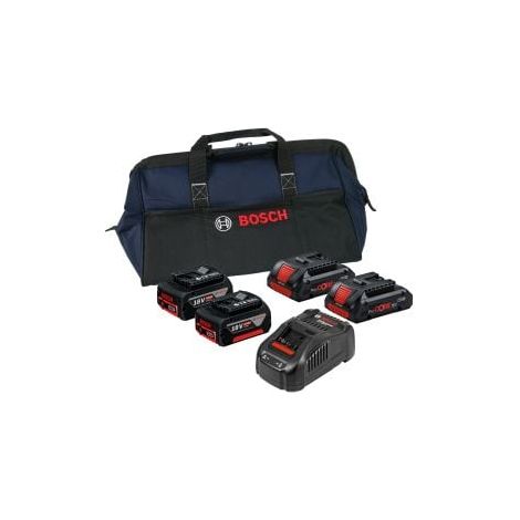 Bosch Starter-Set 18V / 2x 4,0 Ah Akku + 2x 4,0 Ah ProCORE18V Akku + Ladegerät GAL 1880 CV in Handwerkertasche