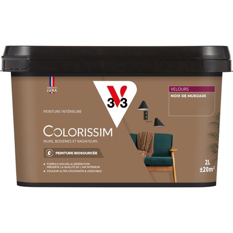Peinture murale intérieure Colorissim® V33 Noix de muscade Velours 2L