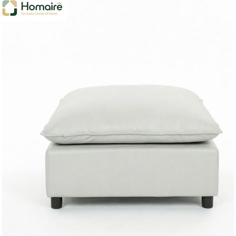 Modularer Sitzpuff aus grauem Kunststoff 75 x 75 x 40 cm HOMAIRE (1/5)