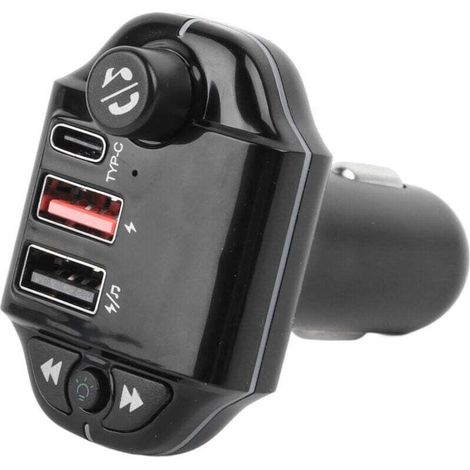 Chargeur de voiture Bluetooth transmetteur FM adaptateur Radio sans fil lecteur Kit de voiture avec deux Ports USB 3.1A,de (1/4)