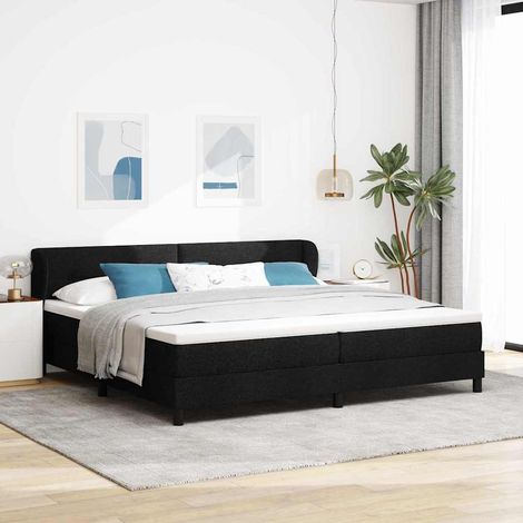 Boxspringbett mit Kopfteil Schwarz 200 x 200 cm Stoff vidaXL (1/5)