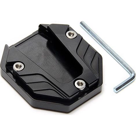 (Noir) Rallonge de béquille latérale pour scooter, moto ou vélo, avec base élargie antidérapante et puissance maximale (1/4)