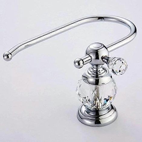 Porte-rouleau de papier toilette, en laiton, chromé poli avec décor en cristal (1/4)