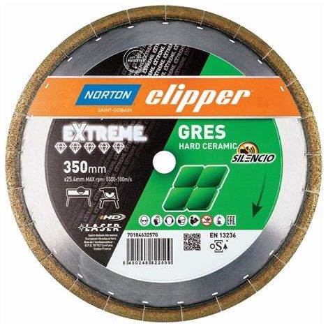 Disque à tronçonner diamanté Extreme Gres Silencio D.350mm alésage.25,4mm