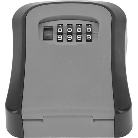 Coffre à clés à code réinitialisable, portable, à combinaison, capacité de 5 clés, fixation murale, pour intérieur et extérieur, gris (sans couvercle anti-poussière). (1/5)