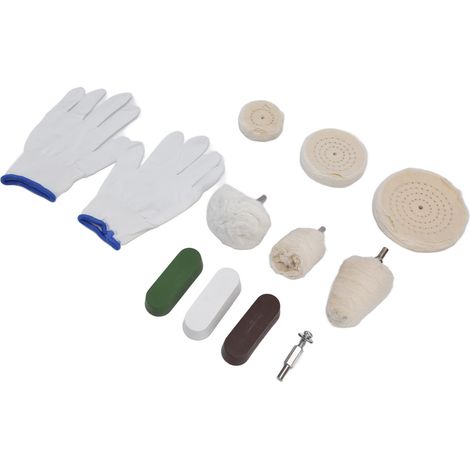 11 Polierpads, Polierscheiben-Set mit Filzstiel für Kupfer und Möbel, Schleif- und Polierzubehör. (1/5)