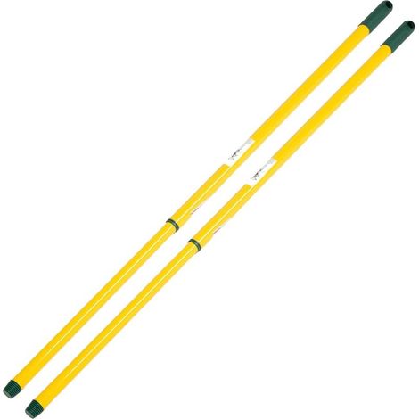 2 manches télescopiques 80-130 cm jaune/vert filetage allemand
