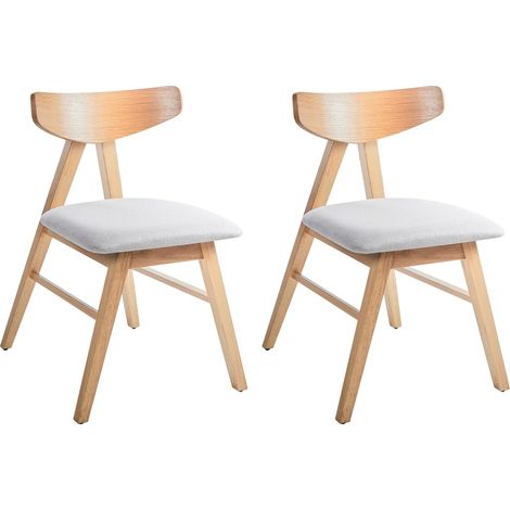 Set di 2 sedie da pranzo con seduta imbottita in poliestere Marrone chiaro e grigio chiaro Lacota
