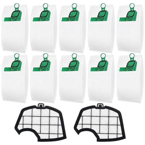 Lot de 10 sacs pour aspirateur Vorwerk Kobold VK140 VK150 FP140 FP150 avec 2 filtres (1/5)