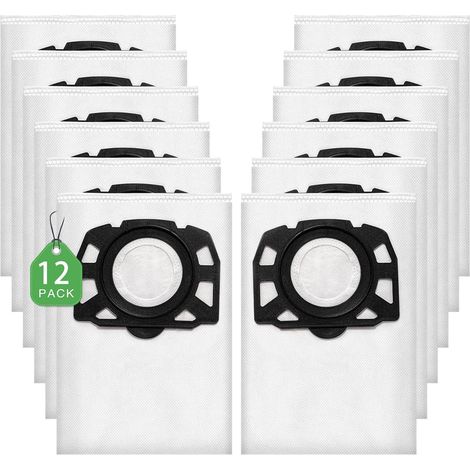12 Stück KFI 357 Staubsaugerbeutel für Kärcher WD2Plus/WD3/KWD1 /KWD2/KWD3/MV3/WD3.200-WD3.800M/SE4001/SE4002 Staubsauger,Ersetzt 2.863-314.0,für Nass-/Trockensauger mit Kunststoffdeckscheibe (1/5)