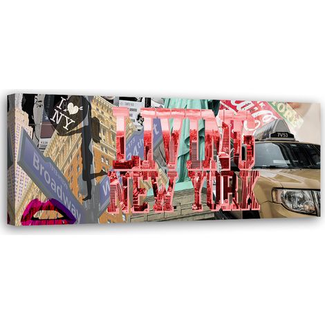 Tableau sur toile Légende Vivre New York 90x30 (1/5)
