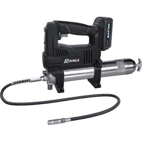 Ribimex PRBAT20/GRSB RIBIMEX-PRBAT20/GRSB-Pistola ingrassatrice-RBAT20 (Senza Batteria e Caricatore), Nero, 410ml