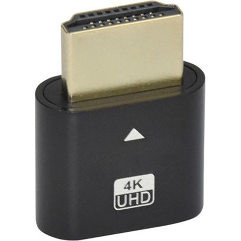 Adaptateur d'affichage virtuel sans écran, compatible HDMI 4K (avec prise factice)