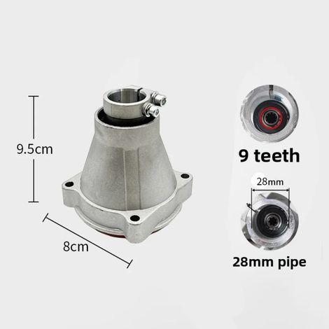 Connecteur de tondeuse autoportée 28,9 mm, bloc de sortie de rechange 7 ou 9 dents pour débroussailleuses et outils de jardin motorisés. Pièces détachées. (1/5)