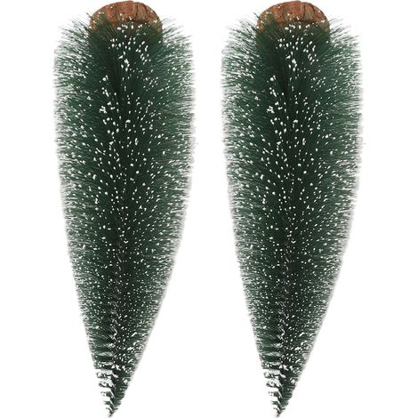 Lot de 2 mini sapins de Noël, décoration de scène de Noël pour la maison, le bureau ou la fenêtre, ornement en pin (1/5)