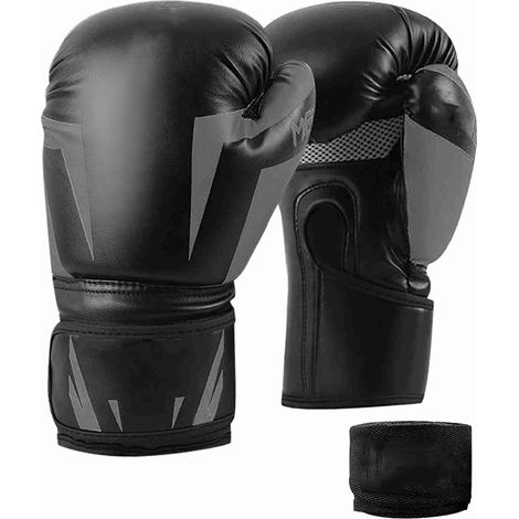 Gants de boxe respirants et ergonomiques pour adultes, entraînement de Sparring avec sangles de soutien du poignet pour Kickboxing Muay Thai (1/5)