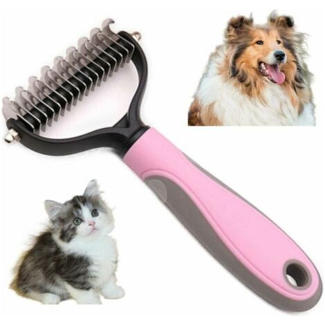Brosse Chien Brosse Chat,Poil Démêlant Peigne à étrille pour Chiens et Chats à Poils Moyens à Longs,Peigne à sous-Poil éliminant Le sous-Poil et Les Nœuds (1/5)