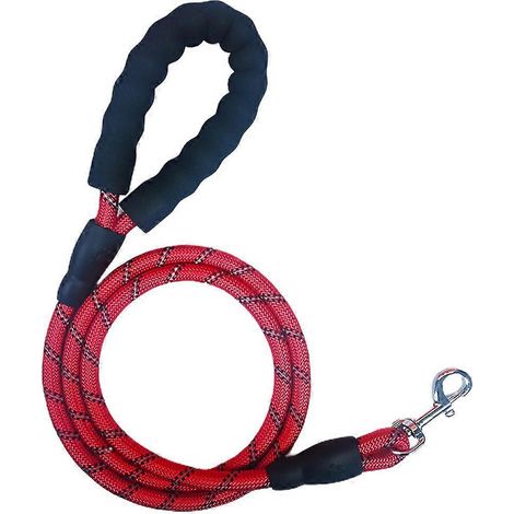 Corde de promenade pour chien de 1,5 m - Réfléchissante et rouge (1/5)