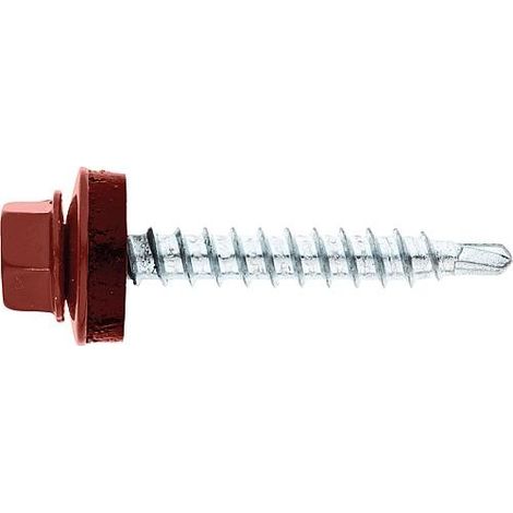 Vis de façade Twistec® Colorhead 4,8x20 RAL 3009 UE: 100 pcs, avec clé à douille 451M8P
