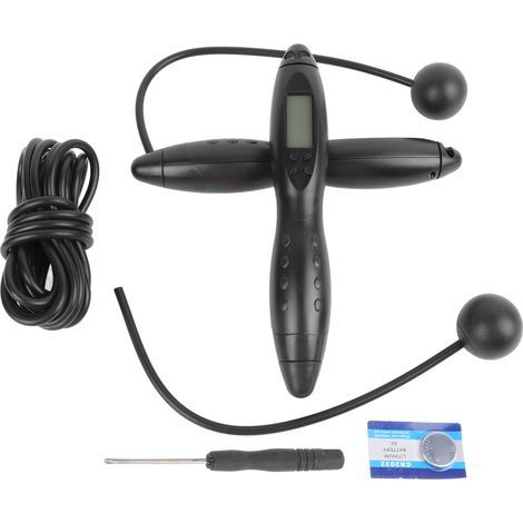 Black smart electronic jump rope with counting function, adult fitness, for home use