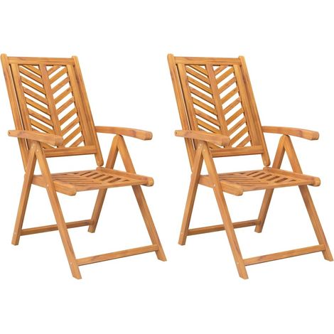 Maison Exclusive - Sillas de jardín reclinables 2 uds madera maci (1/5)