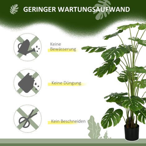 Plante artificielle Monstera Deliciosa, 180 cm, arbre vert avec 24 branches, fausse plante d'intérieur, décoration végétale pour salon et bureau (1/5)