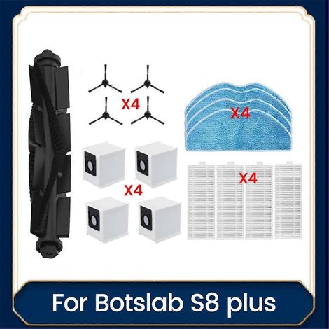 Kit d'accessoires de 17 pièces pour aspirateur robot Botslab S8 Plus : rouleau, brosse latérale, filtre et serpillière. (1/5)