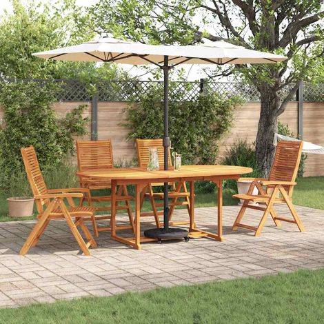 vidaXL Garden Dining Set 5 pcs Brown Solid Acacia Wood (1/5)