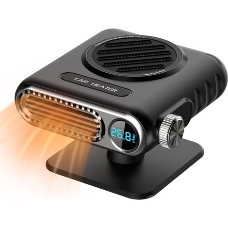 Chauffage de voiture portable - Dégivreur rapide - 12 V - Compact - Ventilateur soufflant de voiture - Système de désembuage de pare-brise - Utilisation en hiver - Sécurité de voyage (1/5)