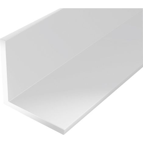 Profilé angle plastique 1000mm – Section isocèle 15x15mm – Finition blanche pour murs et sols – Résistant aux chocs – Alberts