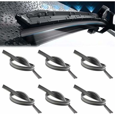 6 Pièces Caoutchouc Essuie Glace, Lames d'Essuie-Glace de Rechange en Caoutchouc, 800mm Glace Recharges Essuie, Universelles Glace Bandes-DOU (1/4)