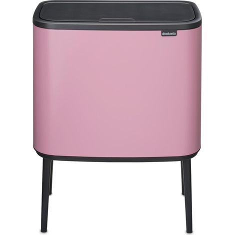 Poubelle Bo Touch 11+23L (Rose lilas) – Poubelle cuisine 2 bacs à ouverture automatique soft-touch – Système de tri des déchets avec seau amovible – Sacs-poubelle PerfectFit inclus (1/5)