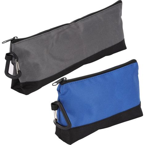 Lot de 2x Trousse à Outils à Fermeture Éclair avec Mousquetons - Pochette de Rangement Multi-usages très Résistante - Sac a Outil 2 tailles - Sacoche Bricolage Vide (1/5)