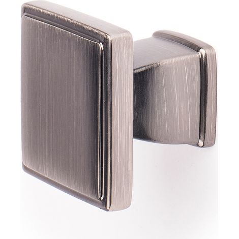 Bouton de meuble  Style contemporain  Fabriqué en Zamac  Fini nickel noir satiné  Mesures 303025mm  Système de fixation vissé  Comprend des vis M4  4 unités - talla